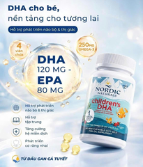 Viên Dầu Cá Cho Bé Nordic Naturals Children's DHA Vị Dâu, Sáng Mắt, Phát Triển Trí Não 180 viên