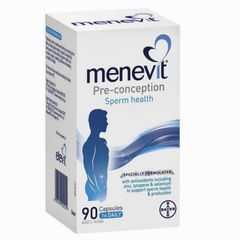Viên uống Hỗ Trợ Sinh Sản cho Nam Giới - Menevit Pre-conception Sperm Health 30 & 90 viên - Tăng Tỷ Lệ Thụ Thai Tự Nhiên - S/P Chuẩn Úc