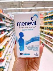 Viên uống Hỗ Trợ Sinh Sản cho Nam Giới - Menevit Pre-conception Sperm Health 30 & 90 viên - Tăng Tỷ Lệ Thụ Thai Tự Nhiên - S/P Chuẩn Úc