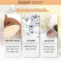 Gel Tắm Evoluderm Dưỡng Ẩm Mềm Mại Chiết Xuất Argan 500ml