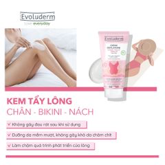 Kem tẩy lông bikini vùng kín, nách, tay chân Evoluderm không đau rát, dưỡng ẩm cho da 150ml (QT)