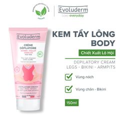 Kem tẩy lông bikini vùng kín, nách, tay chân Evoluderm không đau rát, dưỡng ẩm cho da 150ml (QT)