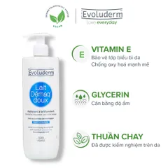 Sữa Tẩy Trang Evoluderm Giúp Làm Sạch, Dưỡng Ẩm Và Mềm Mịn Làn Da 500ml (QT)