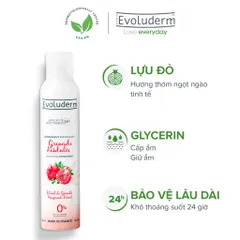 [HSD 8.2026] Xịt khử mùi toàn thân Evoluderm chiết xuất Lựu đỏ ngăn khuẩn gây mùi suốt 24h - 200ml (15256)