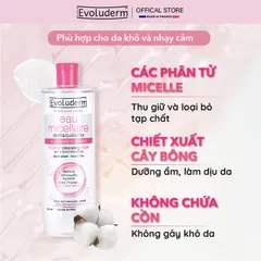 Nước Tẩy Trang không cồn Evoluderm thiên nhiên thuần chay làm sạch sâu, da mịn màng 250ml (QT)