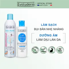 Bộ Xịt khoáng cấp ẩm Evoluderm 400ml và Sữa tẩy trang rửa mặt dành cho da thường Evoluderm 250ml