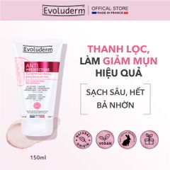 Sữa rửa mặt và Mặt nạ 2 in 1 Evoluderm giúp da sạch sâu, thông thoáng giảm mụn hiệu quả 150ml (17323) (QT)