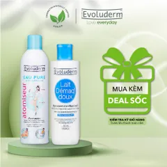Bộ Xịt khoáng cấp ẩm Evoluderm 400ml và Sữa tẩy trang rửa mặt dành cho da thường Evoluderm 250ml
