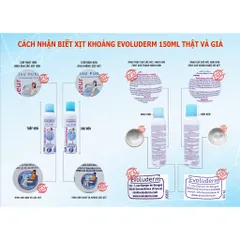 Bộ Xịt khoáng cấp ẩm Evoluderm 400ml và Sữa tẩy trang rửa mặt dành cho da thường Evoluderm 250ml