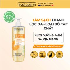 Sữa rửa mặt trắng da Evoluderm dạng gel rửa mặt, thuần chay, Vitamin C, dưỡng trắng da mặt 500ml