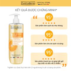 Sữa rửa mặt trắng da Evoluderm dạng gel rửa mặt, thuần chay, Vitamin C, dưỡng trắng da mặt 500ml