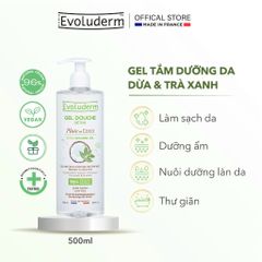 [EVOLUDERM] Gel tắm Detox Dưỡng Da Từ Dừa Và Trà Xanh Evoluderm Pluie de Coco Shower Gel 500ml