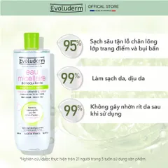 Bộ nước tẩy trang Evoluderm dành cho da dầu mụn và da hỗn hợp 500ml và 250ml