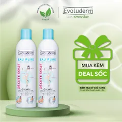 Bộ 2 Xịt khoáng dưỡng da cấp ẩm Evoluderm Atomiseur Eau Pure 400ml/chai