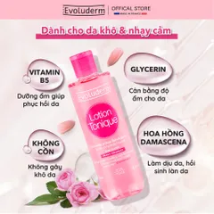 Combo Xịt Khoáng Evoluderm 400ml và Nước hoa hồng Evoluderm cho da nhạy cảm 250ml