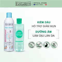 Bộ Xịt Khoáng Evoluderm dưỡng ẩm cấp nước 400ml và Nước Hoa Hồng cho da hỗn hợp dầu mụn 250ml