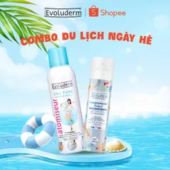 [COMBO DU LỊCH] Combo Xịt khoáng dưỡng ẩm Evoluderm 150ml và Gội Khô tiện lợi cho mái tóc bồng bền Evoluderm 200ml