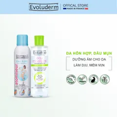 COMBO Xịt Khoáng Evoluderm PURE WATER 150ml Và Nước Tẩy Trang EVOLUDERM MICELLAR CLEANSING 250ml
