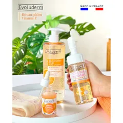 Sữa rửa mặt tạo bọt Micellar EVOLUDERM VITAMIN C MICELLAR FOAM giúp làm sạch bụi bẩn trên da 150ml