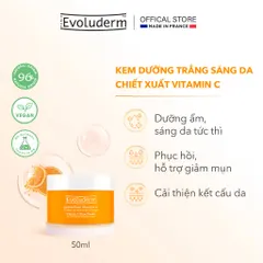 Kem dưỡng EVOLUDERM VITAMIN C GLOW CREAM hỗ trợ trắng sáng da Evoluderm chiết xuất Vitamin C 50ml