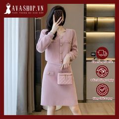 Set Đầm Len Dệt Kim Sang Chảnh Tôn Dáng Nữ  AL05