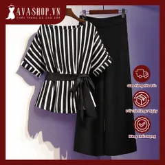(GIẢM GIÁ HÀNG LẺ SIZE) Bộ Đồ Trung Niên Đẹp Kẻ Sọc Thời Trang AB46