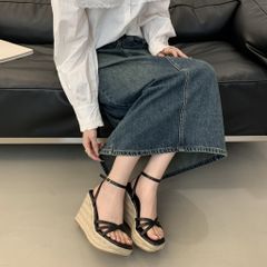 (LÙI 1 SIZE) Dép Sandal Đế Xuồng Hở Mũi Kiểu La Mã Thời Trang AG05