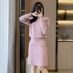 Set Đầm Len Dệt Kim Sang Chảnh Tôn Dáng Nữ  AL05