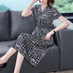 (THANH LÝ) Đầm Lụa Trung Niên Thắt Eo Đẹp Mềm Mát VH50