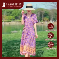 (THANH LÝ) Đầm Cotton Lụa Mềm Mát In Hoa Thời Trang Mùa Hè VH04