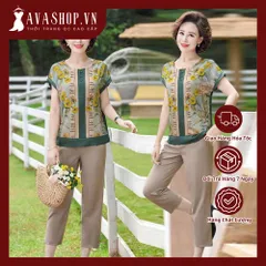 (THANH LÝ LẺ SIZE) Bộ Đồ Trung Niên Đẹp Giản Dị Cho Mẹ AB35