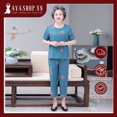 (THANH LÝ) Bộ Đồ Mặc Nhà Cotton Lụa Mềm Mát Cho Bà Cho Mẹ AB14