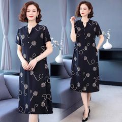 Đầm Hoa Cotton Mùa Hè Mềm Mát Cho Mẹ VH11