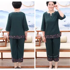 (THANH LÝ LẺ SIZE) Bộ Đồ Trung Niên Thêu Hoa Lịch Sự AB42 - Hàng Quảng Châu Cao Cấp