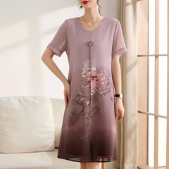 Đầm Hoa Trung Niên Mềm Đẹp Sang Trọng VH22