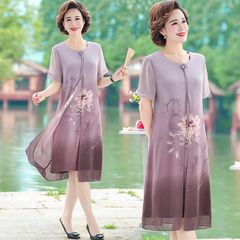Đầm Hoa Trung Niên Mềm Đẹp Sang Trọng VH22