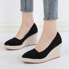 Giày Gót Nêm Mũi Nhọn Công Sở  Êm Chân AG41