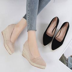 Giày Gót Nêm Mũi Nhọn Công Sở  Êm Chân AG41