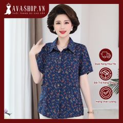 (THANH LÝ) Áo Sơ Mi Hoa Cotton Lụa Cho Mẹ Mềm Mát SM35