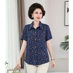 (THANH LÝ) Áo Sơ Mi Hoa Cotton Lụa Cho Mẹ Mềm Mát SM35