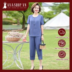 Bộ Đồ Ngắn Tay Cotton Mềm Mát Cho Mẹ AB77