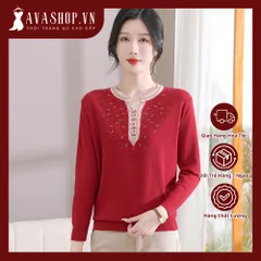 Áo Len Mỏng Dài Tay Dệt Kim Mùa Thu Dáng Rộng Trung Niên AL95