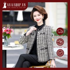 Áo Khoác Dạ Tweed Mùa Xuân Cho Mẹ Lịch Sự AD35