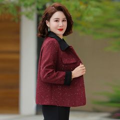 Áo Khoác Dạ Tweed Có Cổ Sang Trọng Cho Nữ Trung Niên AD66