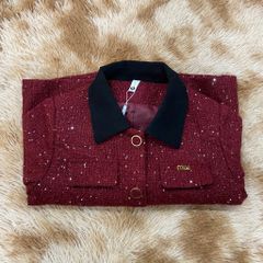Áo Khoác Dạ Tweed Có Cổ Sang Trọng Cho Nữ Trung Niên AD66