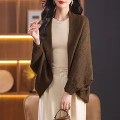 Áo Choàng Len Dáng Rộng Thời Trang Xuân Thu Cho Nữ Trung Niên AL127