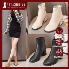 (HÀNG THANH LÝ GIẢM GIÁ) Boot Da Mềm Đế Vuông Êm Chân AG88