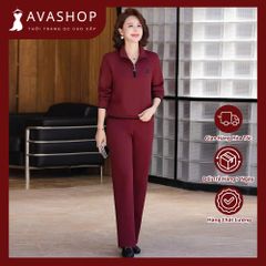 Bộ Đồ Thể Thao Xuân Thu Năng Động Cho Nữ Trung Niên AB64