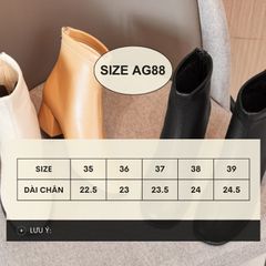 (HÀNG THANH LÝ GIẢM GIÁ) Boot Da Mềm Đế Vuông Êm Chân AG88