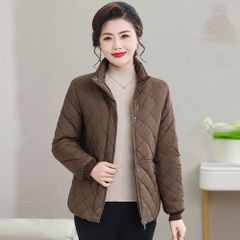 Áo Khoác Phao Cotton Dày Dặn Thu Đông Giữ Ấm Cho Nữ Trung Niên AK55